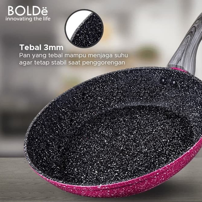Bolde Super Pan Fry Pan 22CM - Black Pink